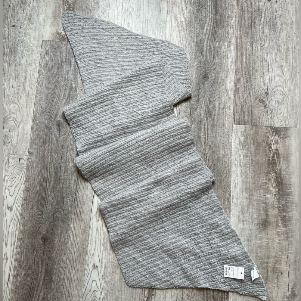 Gray Asymmetrical Thin Knit Scarf Gray NWT